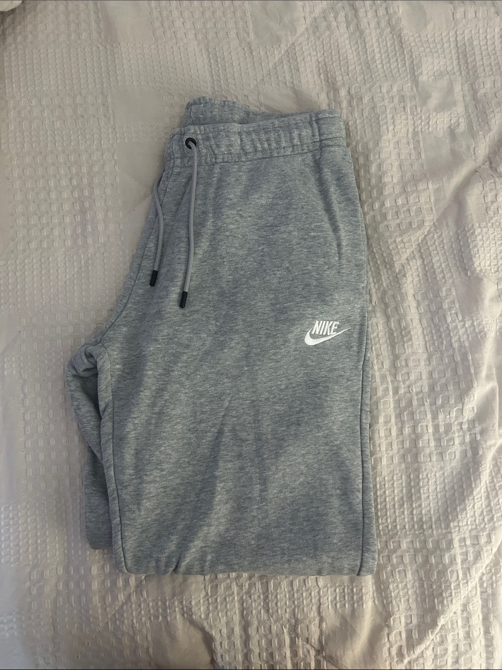 Nike Light Gray Jogger Sweatpants with White Swoosh
